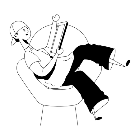 Man holding mobile  Illustration