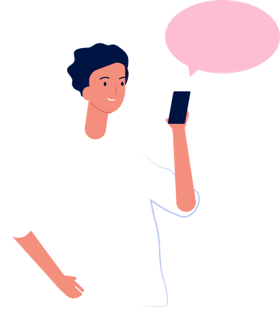 Man Holding Mobile  Illustration