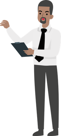 Man Holding Note  Illustration