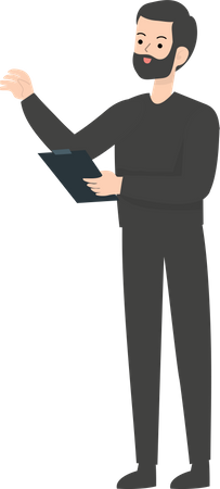 Man Holding Note  Illustration