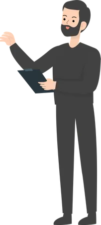 Man Holding Note  Illustration