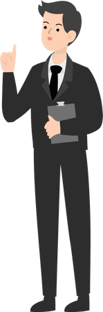 Man Holding Note  Illustration