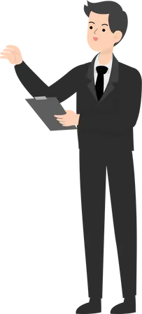 Man Holding Note  Illustration