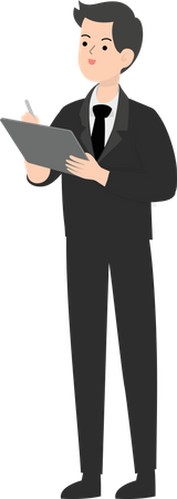 Man Holding Note  Illustration