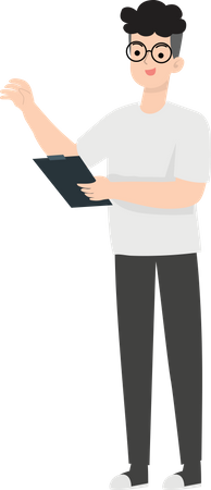 Man Holding Note  Illustration