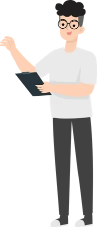 Man Holding Note  Illustration