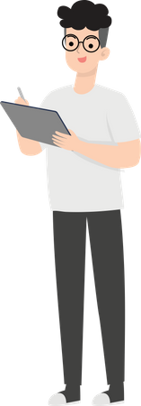 Man Holding Note  Illustration