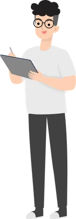 Man Holding Note  Illustration