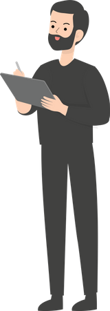 Man Holding Note  Illustration