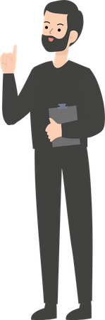 Man Holding Note  Illustration