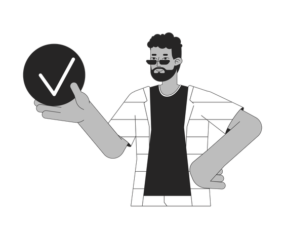 Man holding ok sign  Illustration