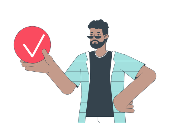 Man holding ok sign  Illustration