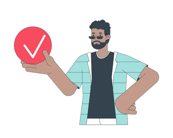 Man holding ok sign  Illustration