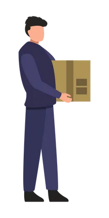 Man Holding order Parcel  Illustration