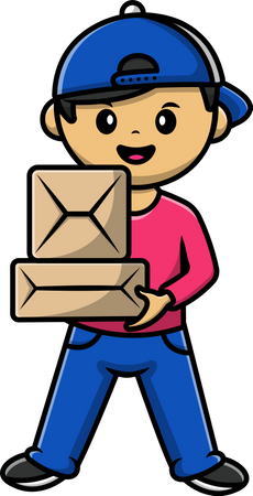 Man Holding Package  Illustration