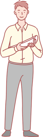 Man holding paper  Illustration