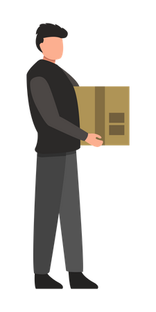 Man Holding Parcel  Illustration