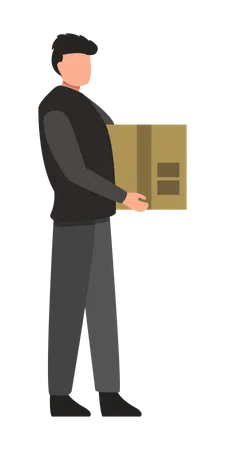 Man Holding Parcel  Illustration