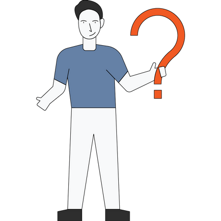 Man holding question mark  Illustration