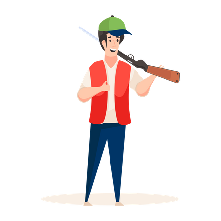 Man holding rifle Illustration