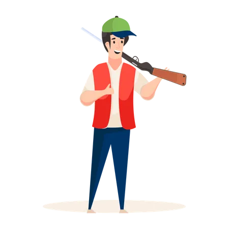Man holding rifle  Illustration