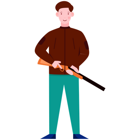 Man holding Rifle  Illustration