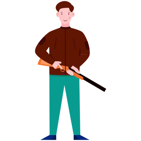 Man holding Rifle  Illustration