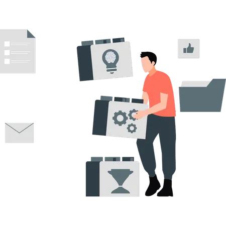 Man holding setting dial on sophisticated control panel  Illustration