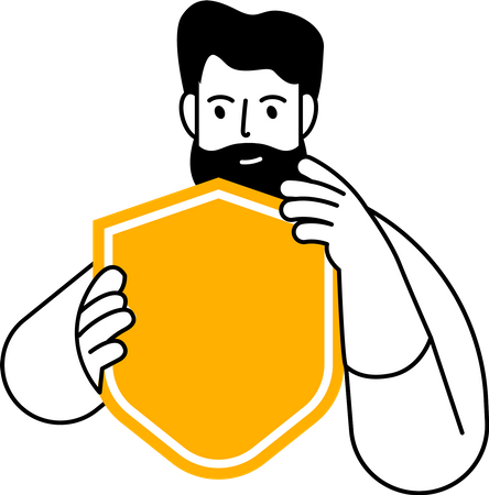 Man holding shield  Illustration