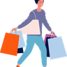 illustrations of man holding shopping bag