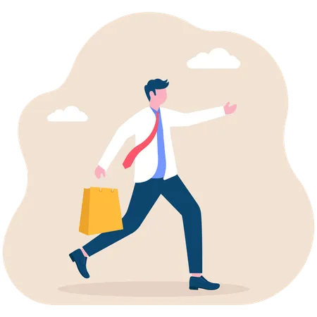 Man holding shopping bags  Illustration