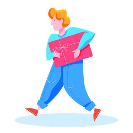 Man holding shopping card Illustration