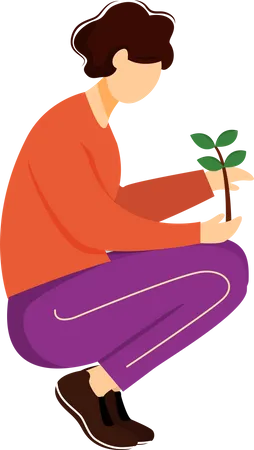 Man holding sprout  Illustration