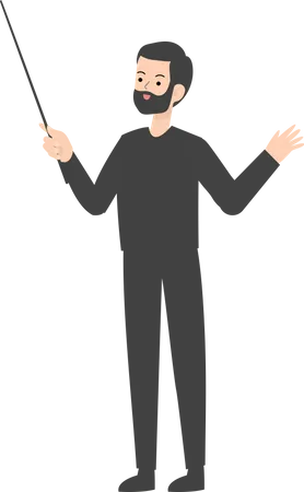Man Holding Stick  Illustration