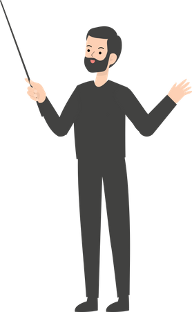 Man Holding Stick  Illustration