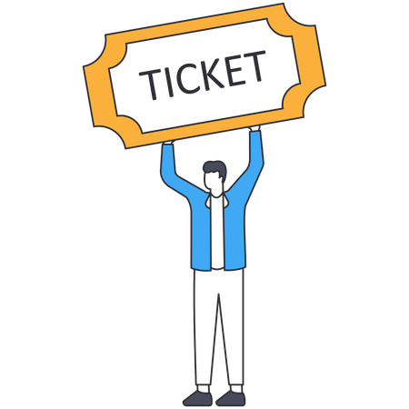 Man holding Ticket Book  Illustration