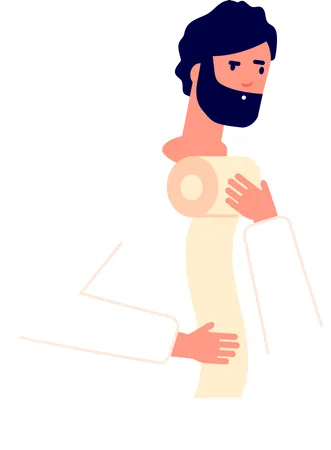 Man holding toilet paper  Illustration