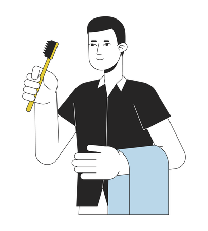 Man holding toothbrush  Illustration