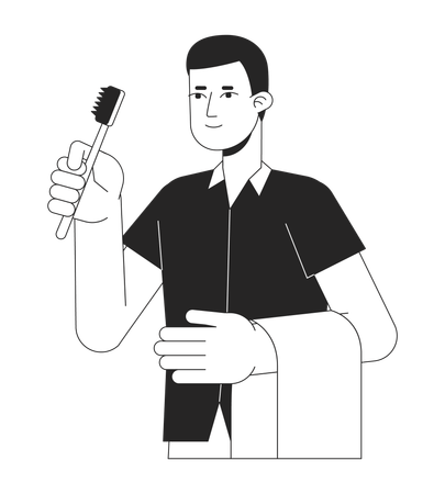 Man holding toothbrush  Illustration