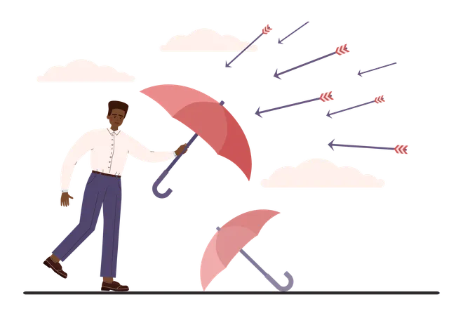 Protection Concept Safety And Care For People Shield Umbrella Or Barrier Protect People From Danger Idea Of Insurance Or Data Privacy Flat Vector Illustration イラスト