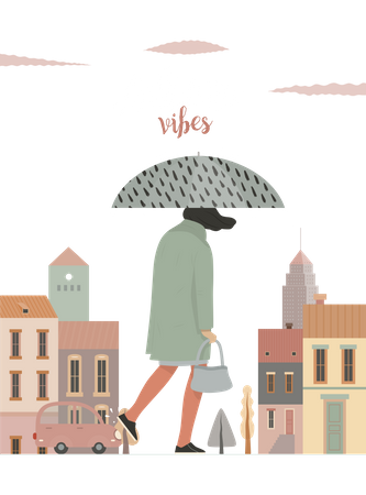 Man holding umbrella  Illustration