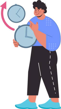 Man holding watch while showing time  Illustration