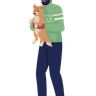 man holding dog illustration svg