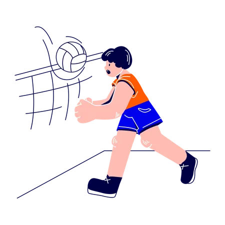 Man holds the serve in volleyball  Illustration