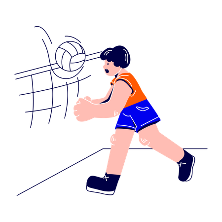 Man holds the serve in volleyball  Illustration