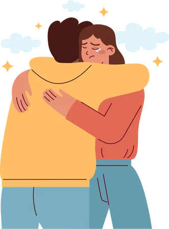 Man hugging to girl  Illustration