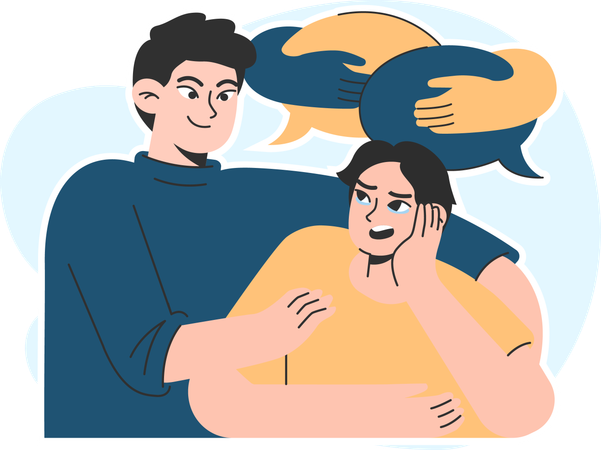 Man hugging to girl  Illustration