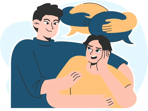 Man hugging to girl  Illustration