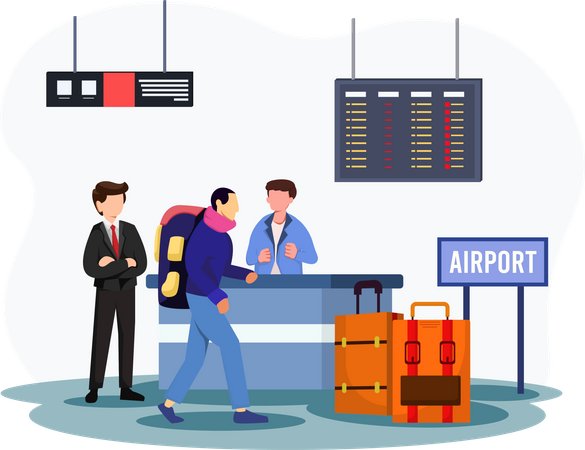 Man in Airport  Illustration