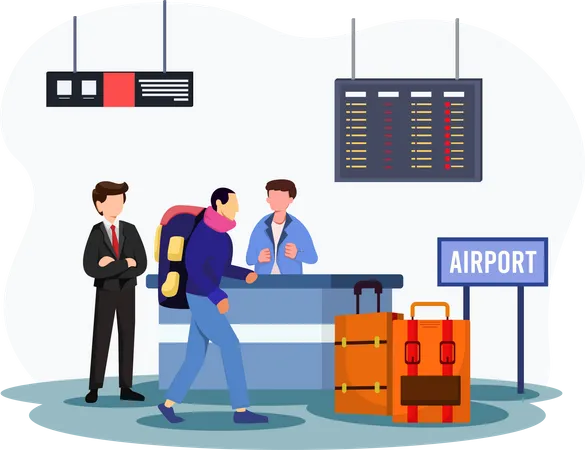 Man in Airport  Illustration